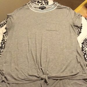 Gray Knotted Tee